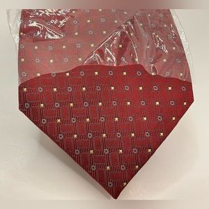 Rusty Lopez Accessories Mens Dress Tie NWT Rare Red Gold 100%Polyester Handmade